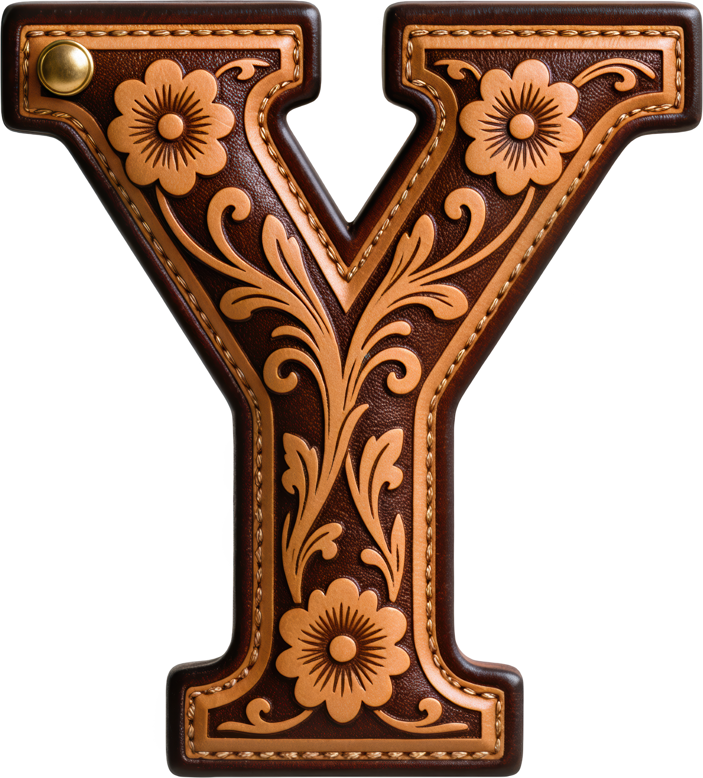 Monogrammed Initial Western Leather Look Saddle Longhorn Cowboy Cowgirl Kitchen Dish Towels Made in America