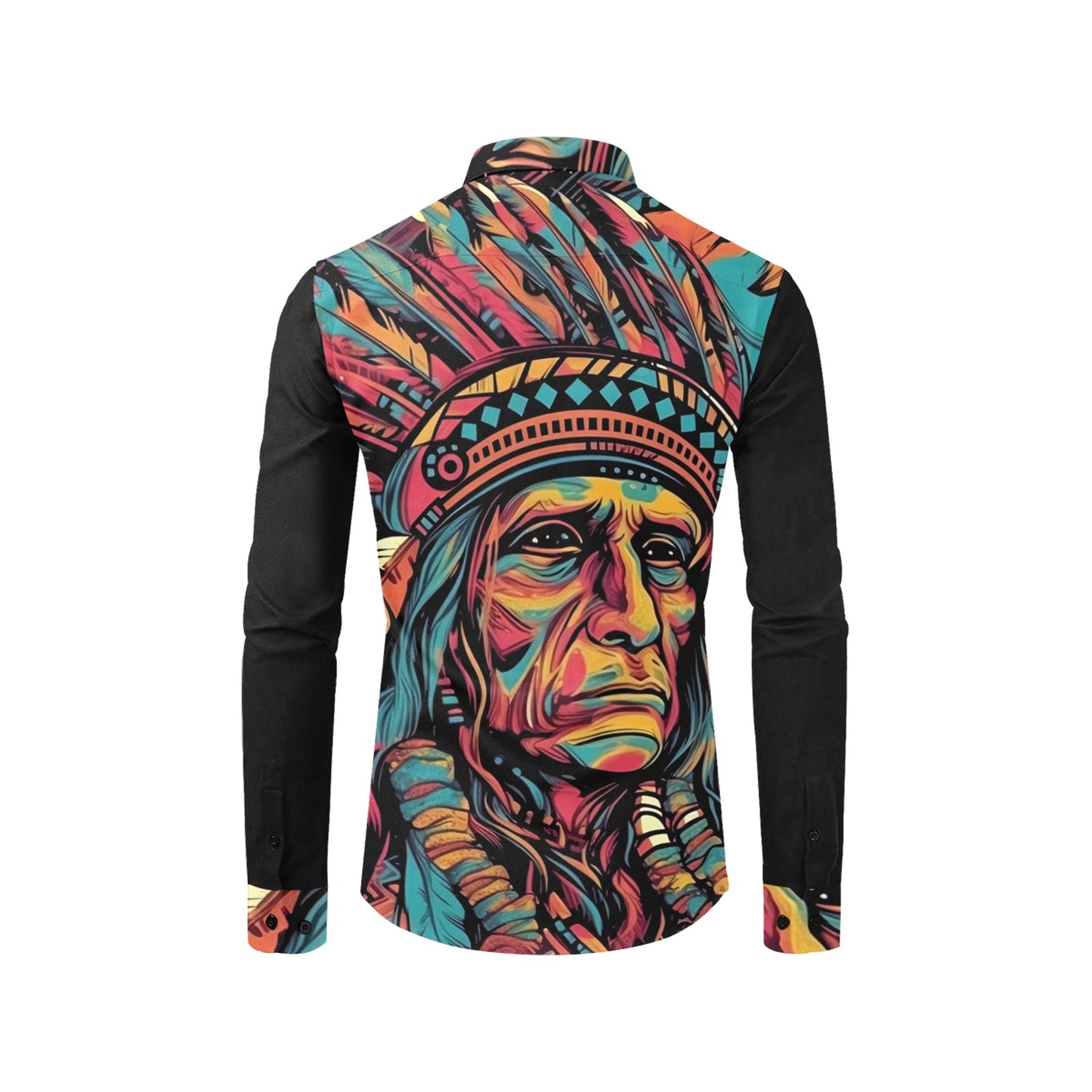 Painted Indian Chief Unisex Western Button Up Shirt