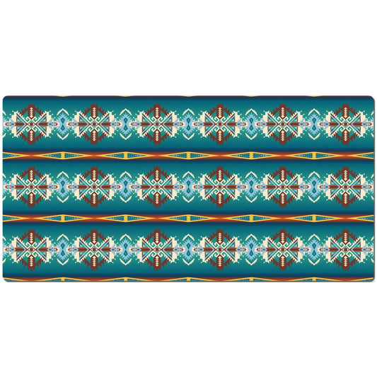 Turquoise Aztec Desk Mat - accessories, aztec, decor, mat, office, pad, southwestern, tribal, western -  - Baha Ranch Western Wear