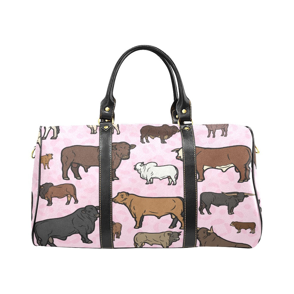 Pink Cattle Small Travel Bag