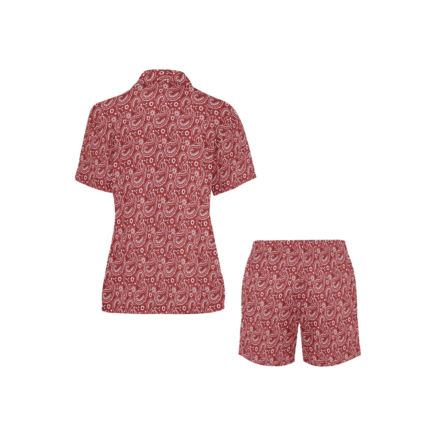 Red Bandana Women's Western Pajama Set