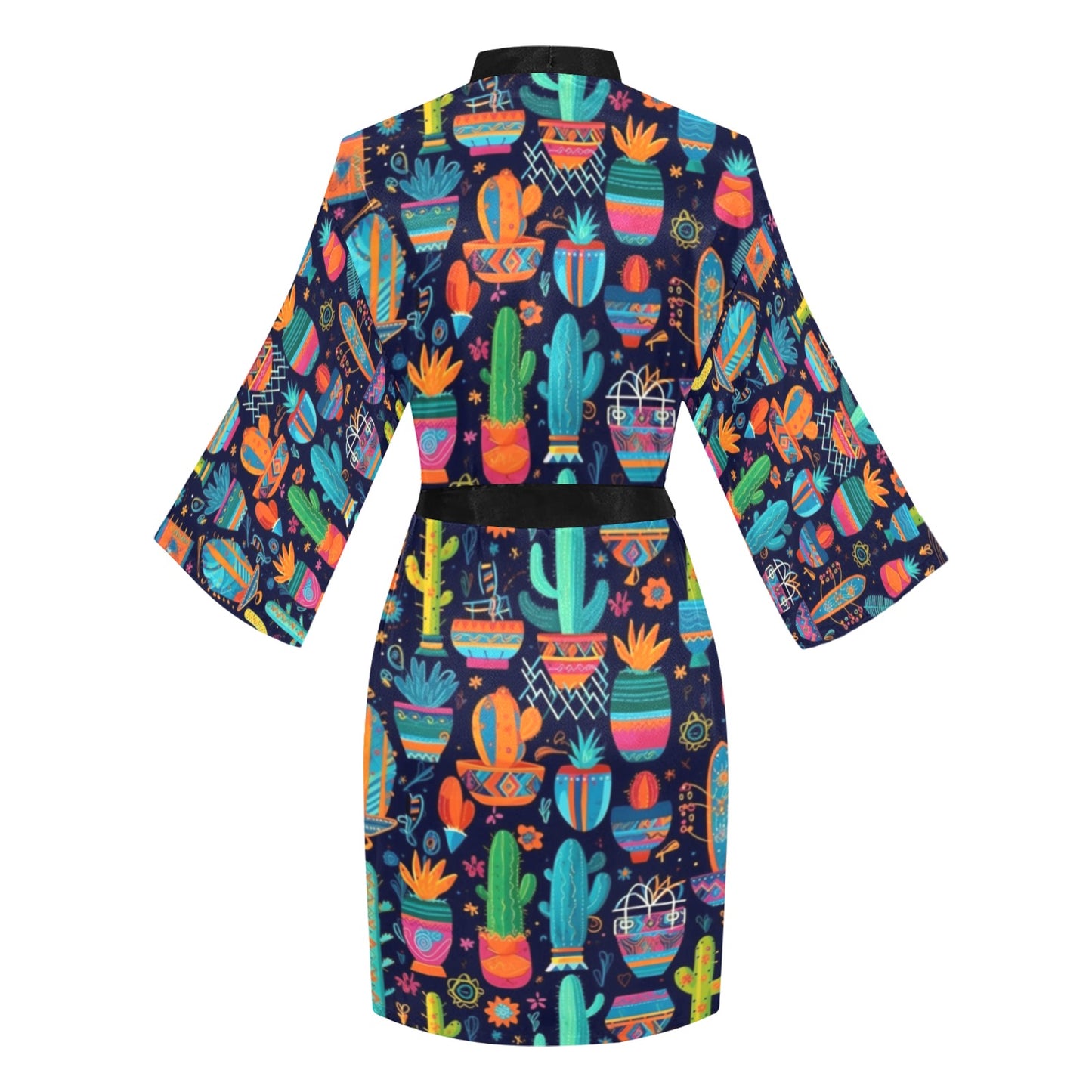 Crazy Cactus Lady Women's Lounge Kimono Robe