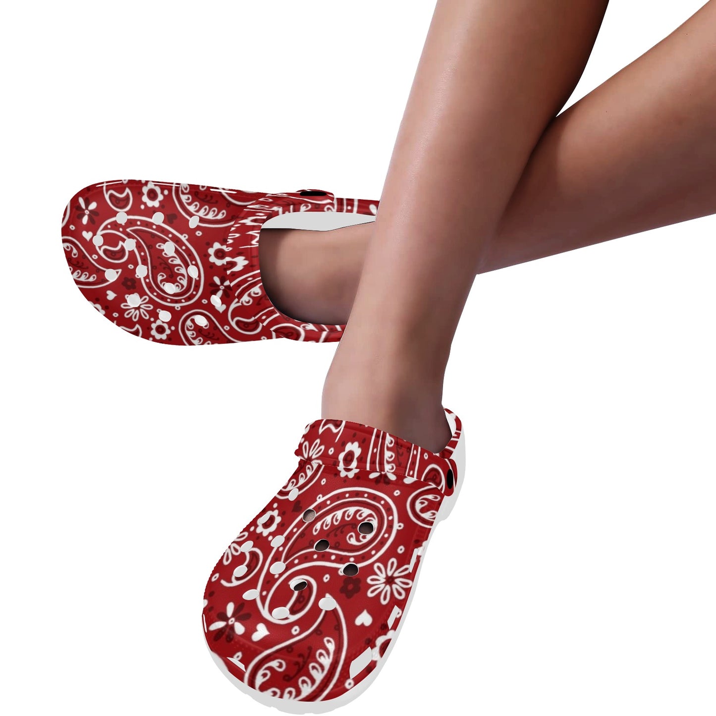 Red Bandana Clog Shoes