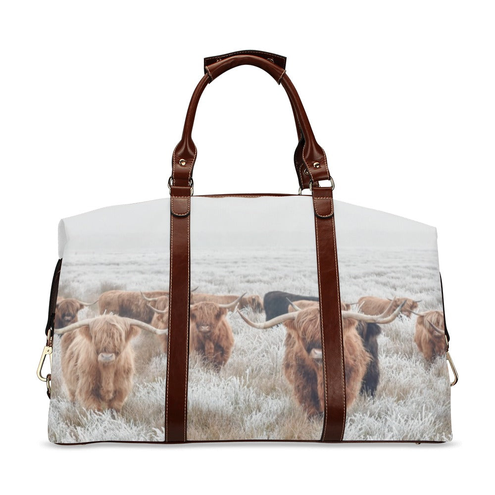 Highland Cow Large Travel Flight Bag