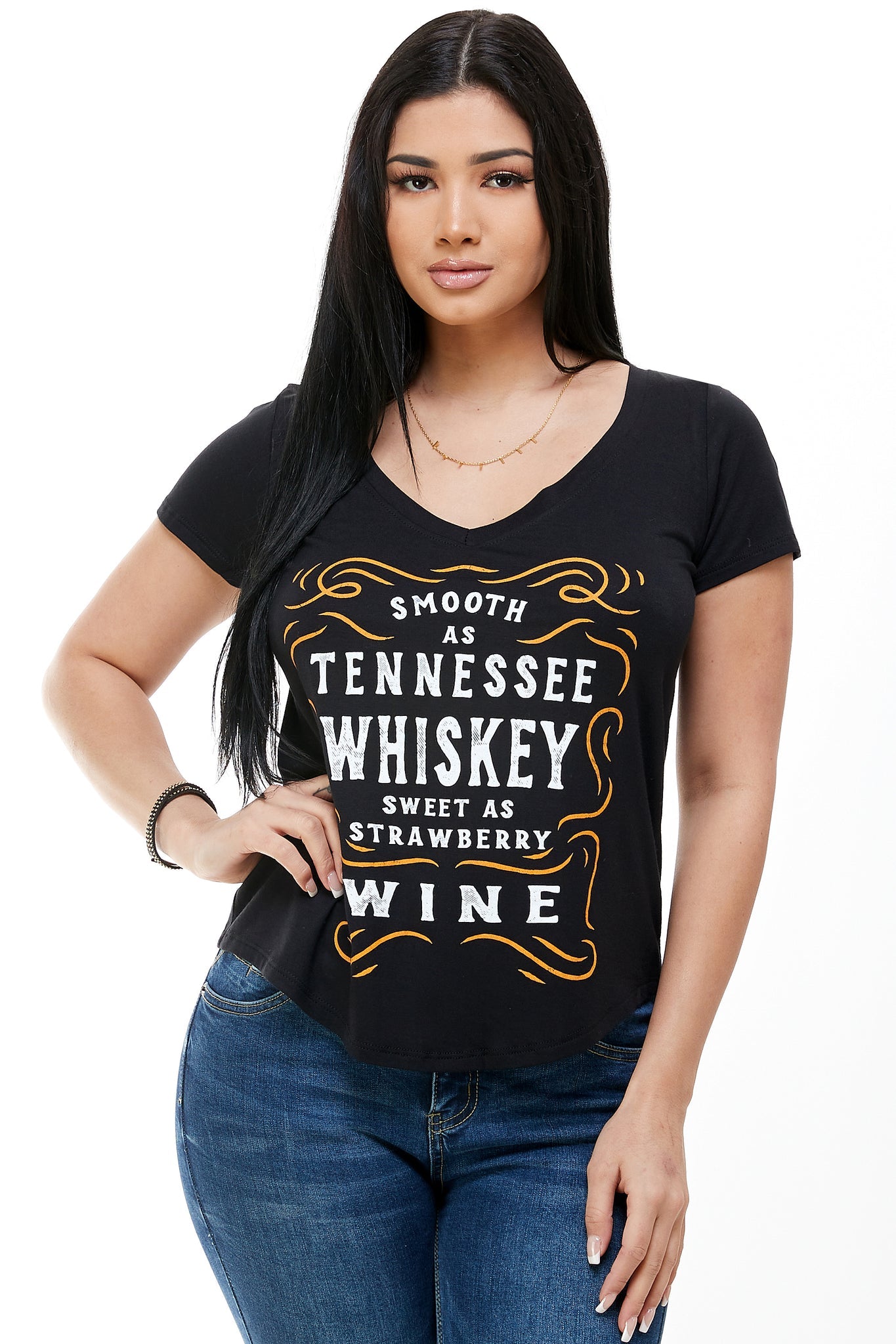 Smooth as Tennessee Whiskey Shirt - ATTITUDE, bound, COUNTRY, COWGIRL, GIRL, PLUS, rip, RODEO, SIZE, smooth, SUMMER, TANK, tennessee, TOP, TOPO, WESTERN, whiskey - Shirts & Tops - Baha Ranch Western Wear