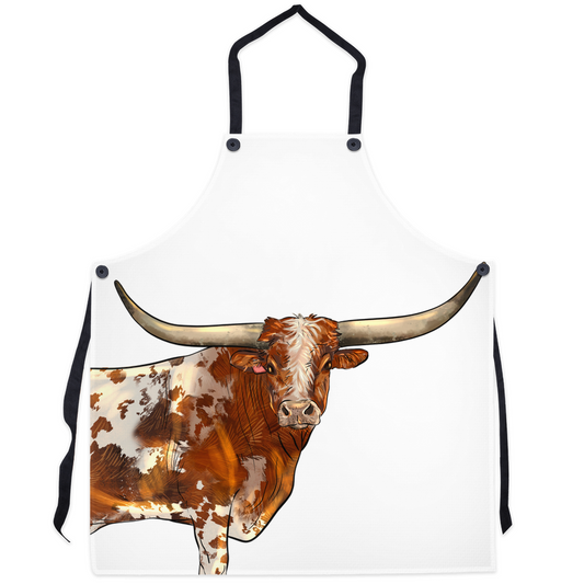 LONGHORN APRON - aprom, apron, longhorn, ranching, western, western home decor, westernhomedecor -  - Baha Ranch Western Wear