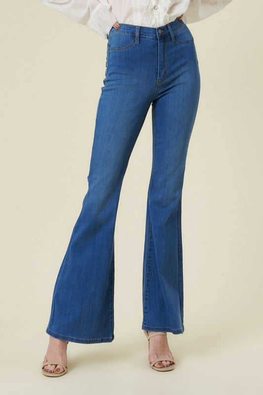 High Waisted Flare Jeans - 32.5" inseam - bell bottom, bell bottom jeans, bell bottoms, bellbottomjeans, bellbottoms. bells., bells, flare, flared, flared jeans, flared pants, flaredjeans, flares, Jeans -  - Baha Ranch Western Wear