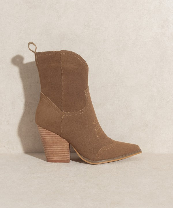 OASIS SOCIETY Ariella Western Short Boots CHOICE OF COLORS - ankle booties, booties, boots, brown suede, swim suit -  - Baha Ranch Western Wear