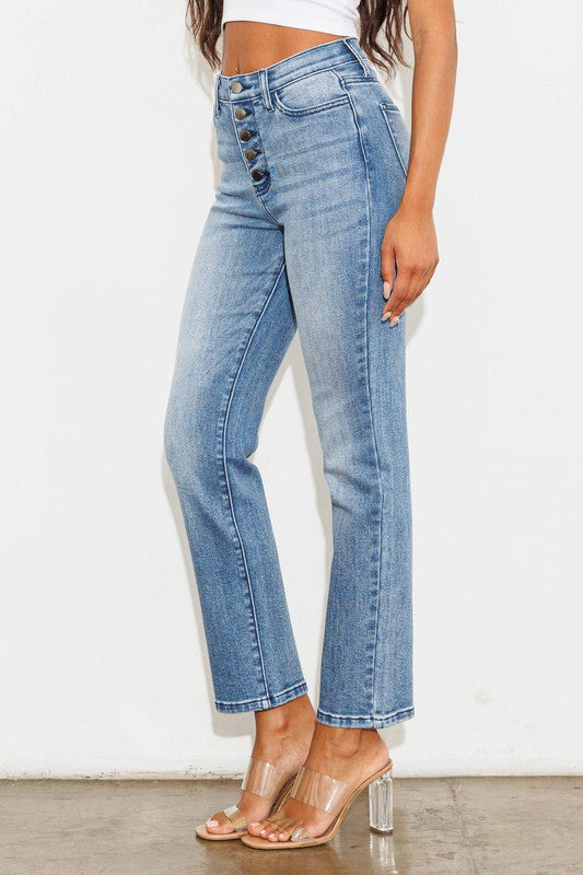 HIGH RISE STRAIGHT LEG JEANS - classic denim, denim, denim dan, denim jeans, Jeans, soft denim -  - Baha Ranch Western Wear