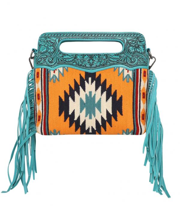 Wichita Aztec Tapestry Tooled Collection Crossbody Bag