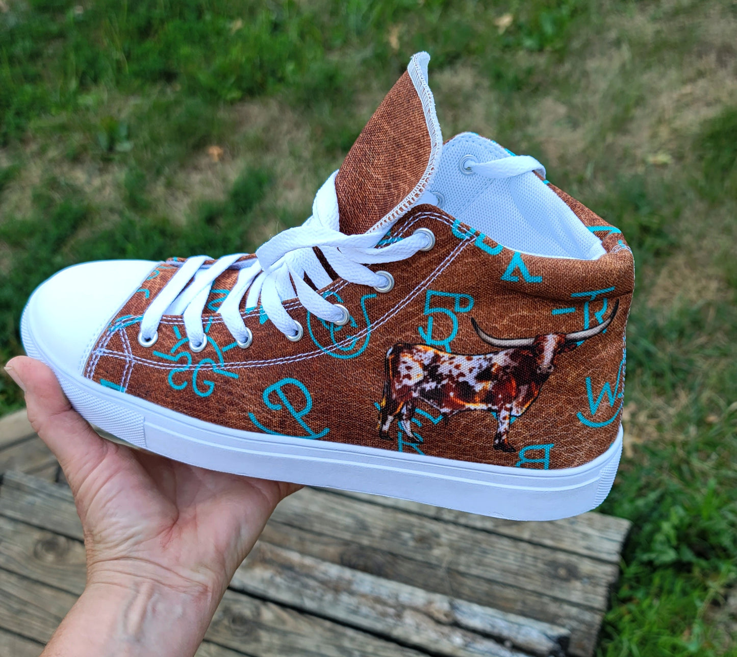 Longhorns & Brands Women’s high top canvas shoes - brand, brands, canvas, high tops, hightop shoes, longhorn, longhorns, shoe, shoes -  - Baha Ranch Western Wear