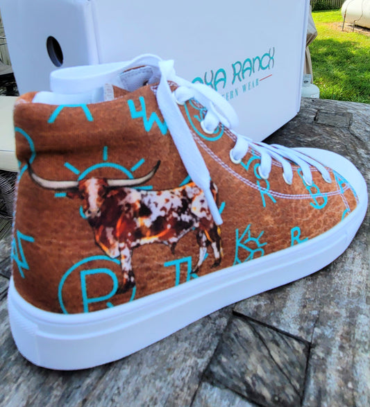 Longhorns & Brands Women’s high top canvas shoes - brand, brands, canvas, high tops, hightop shoes, longhorn, longhorns, shoe, shoes -  - Baha Ranch Western Wear