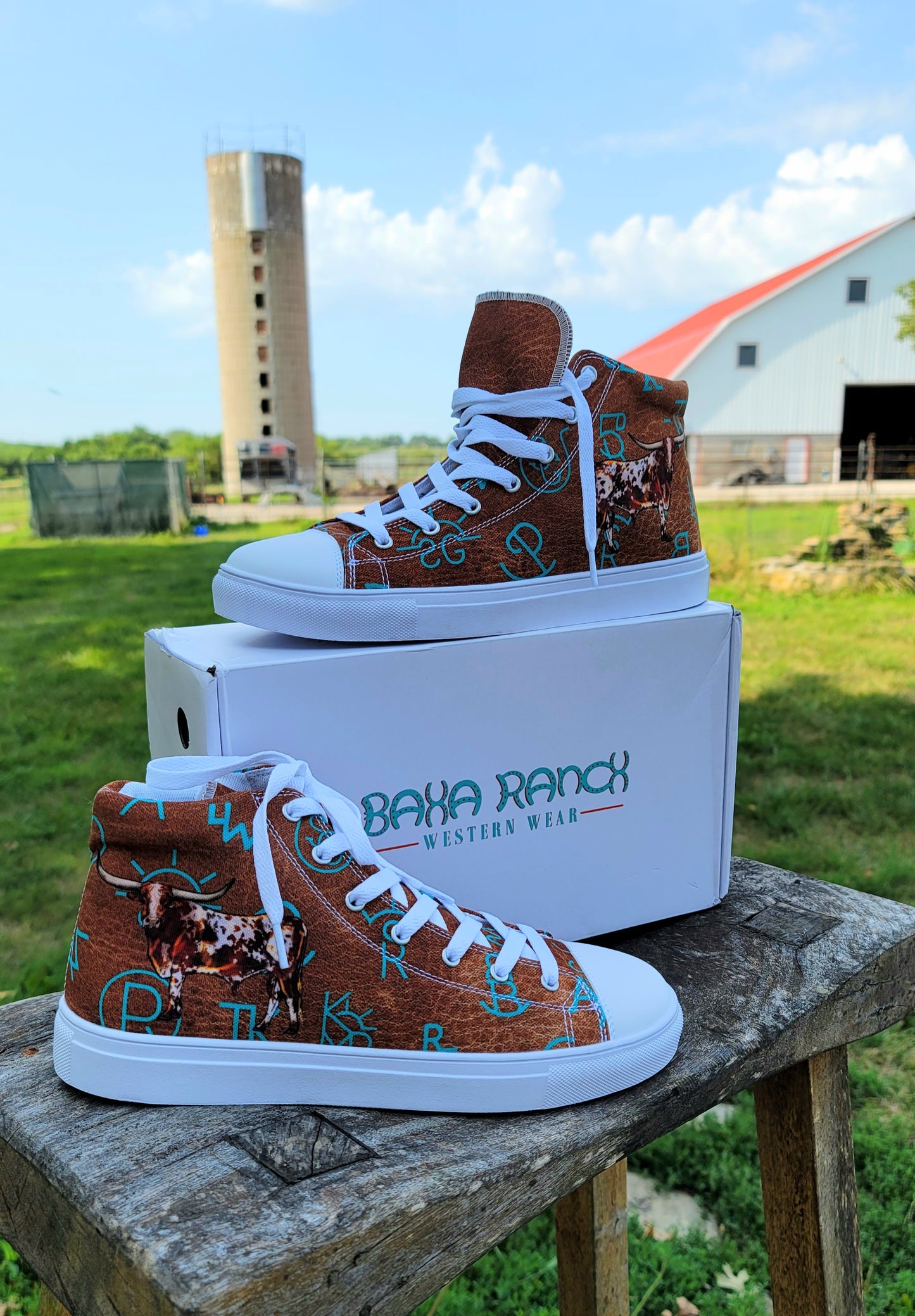 Longhorns & Brands Women’s high top canvas shoes - brand, brands, canvas, high tops, hightop shoes, longhorn, longhorns, shoe, shoes -  - Baha Ranch Western Wear