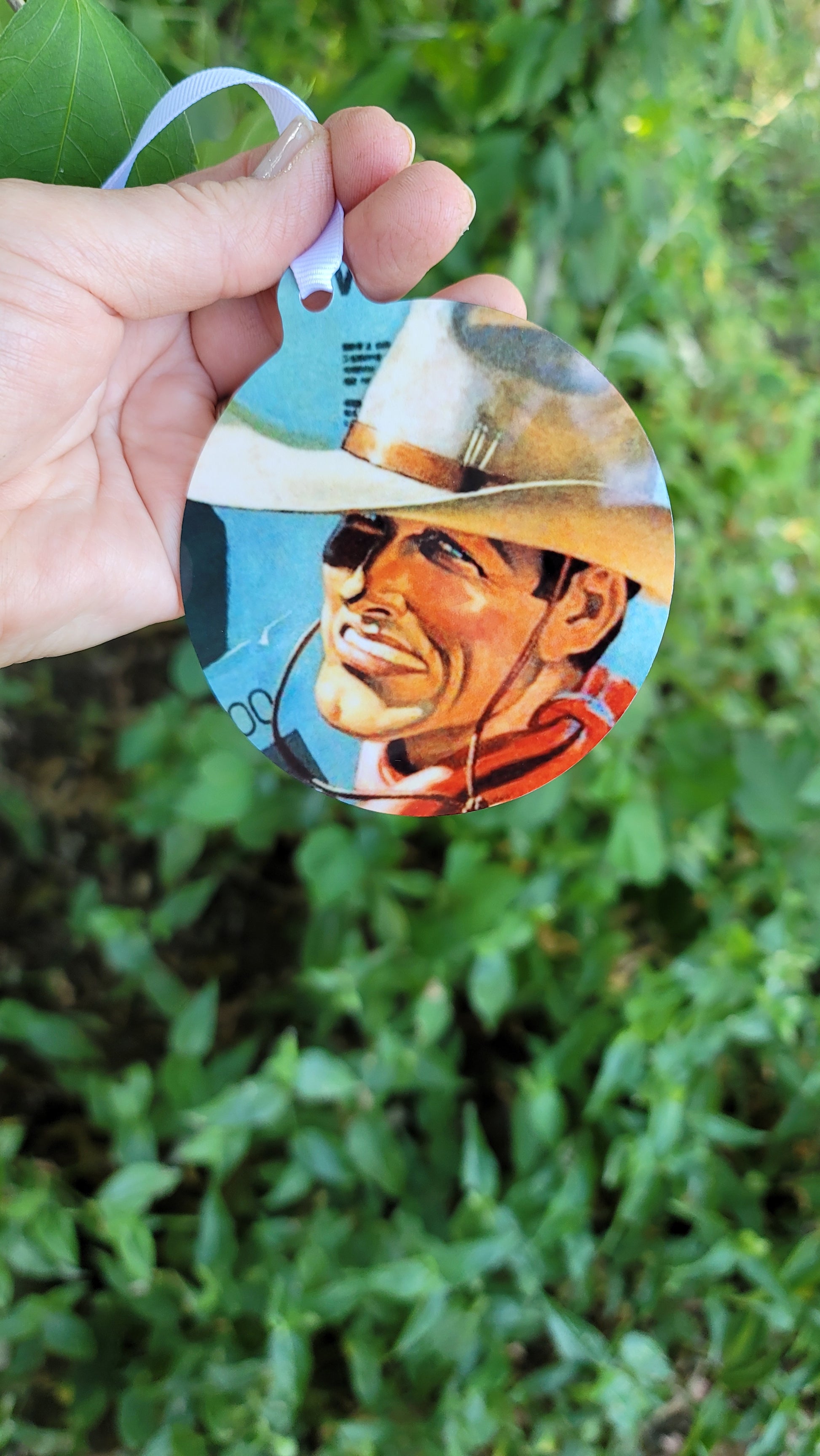 Vintage Cowboy #3 Metal Ornament - american cowboy, cowboy, cowboy print, cowboys, longhorn, ornament, vintage, vintage cowboy, vintage rodeo, vintage western, vintage western print, western -  - Baha Ranch Western Wear
