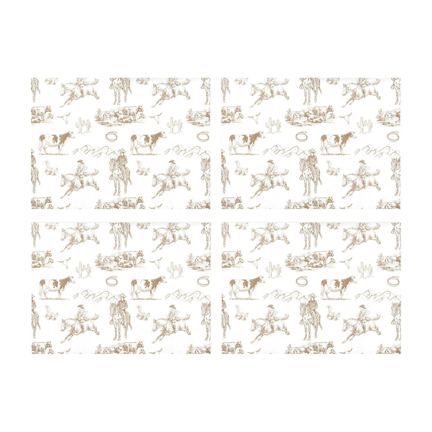 Set of 4 Ranch Life Placemats 14" x 19"