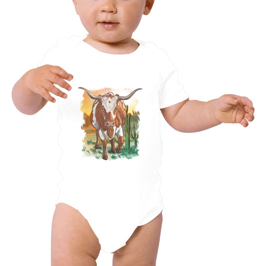 Longhorn Little Bitty Organic Baby Onesie