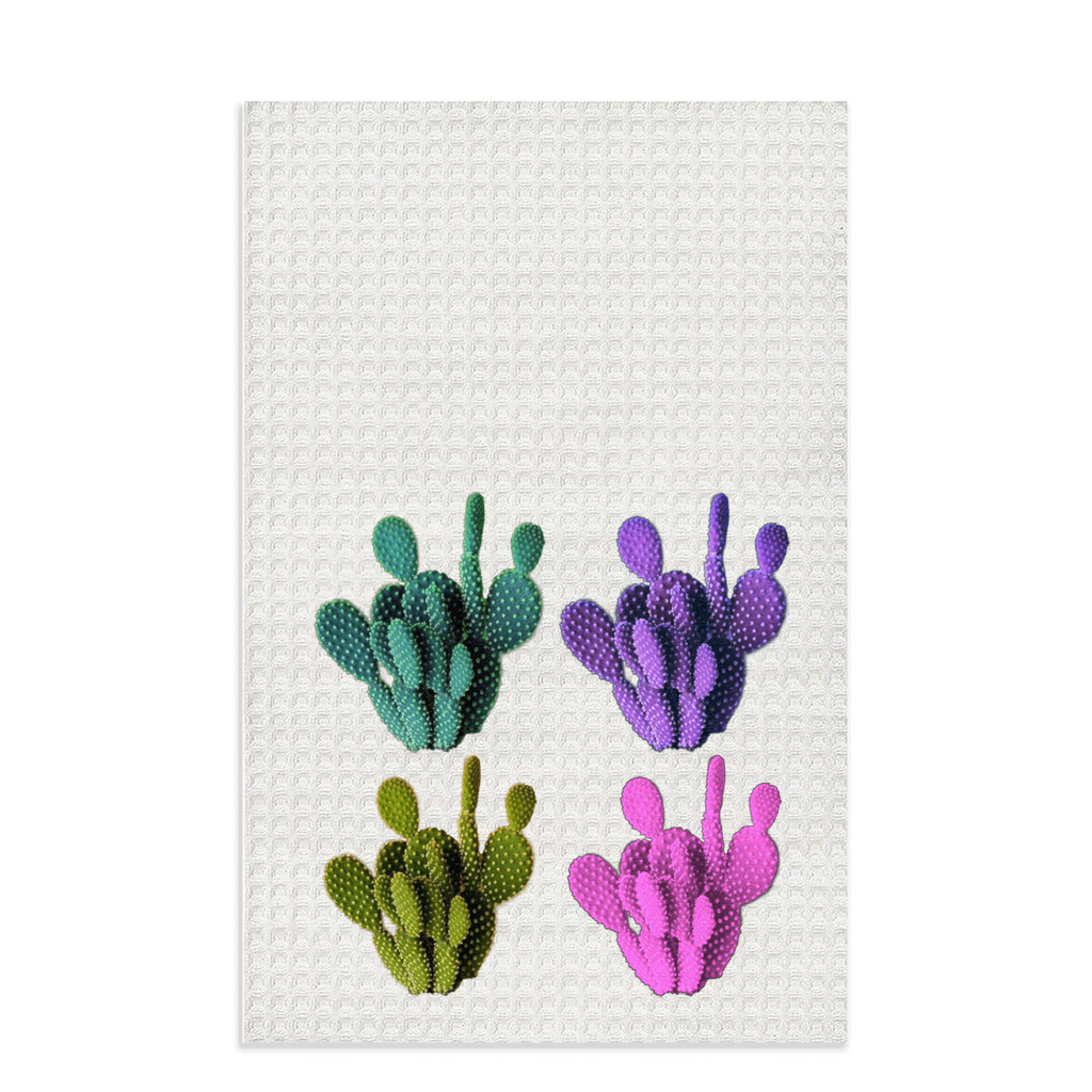 Colorful Cactus Dish Towel - cactus, cactus design, cactus print, cactus prints, cactus theme, kitchen, kitchen decor, kitchenwestern, western kitchen -  - Baha Ranch Western Wear