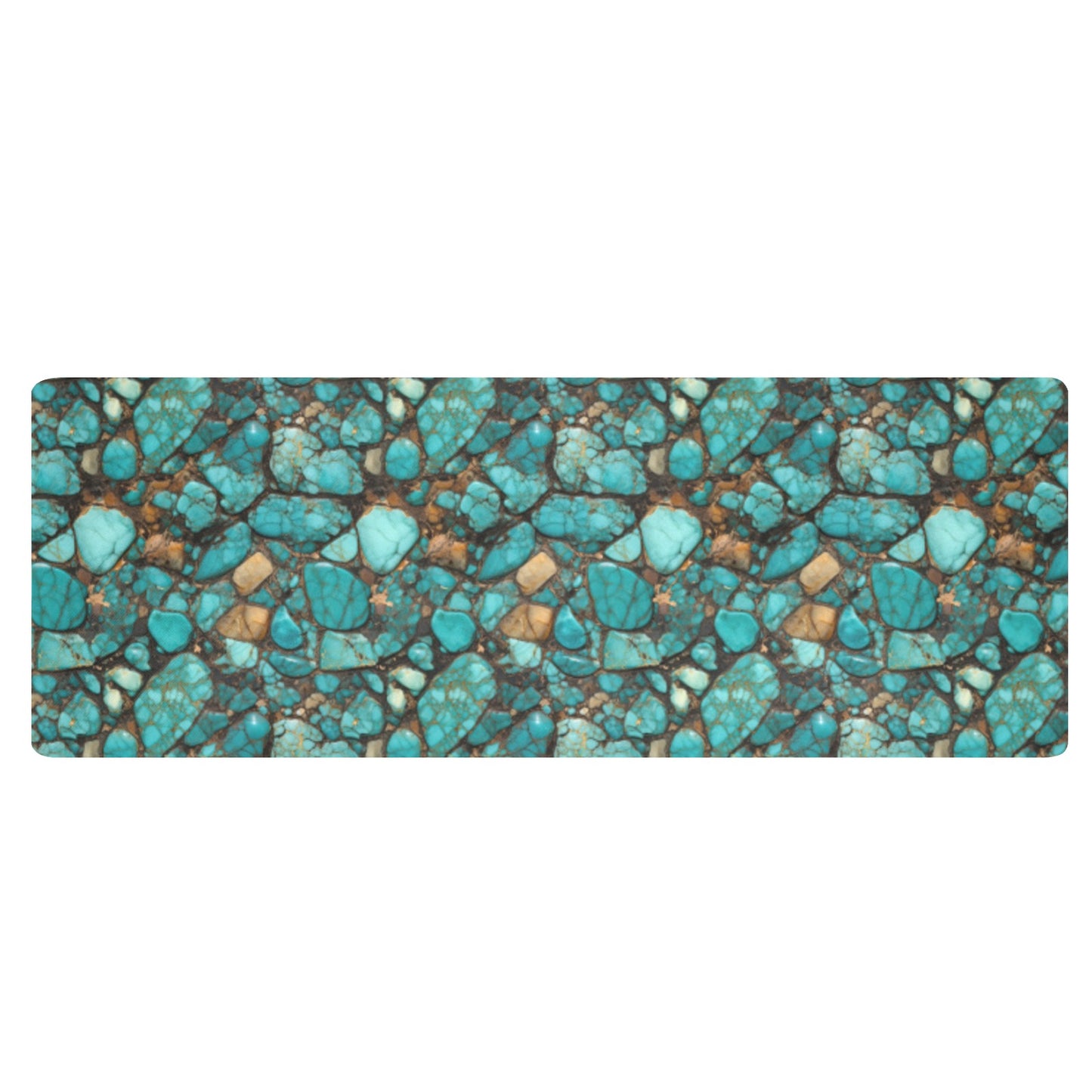 All Turquoise Long Kitchen Mat 48"x17"