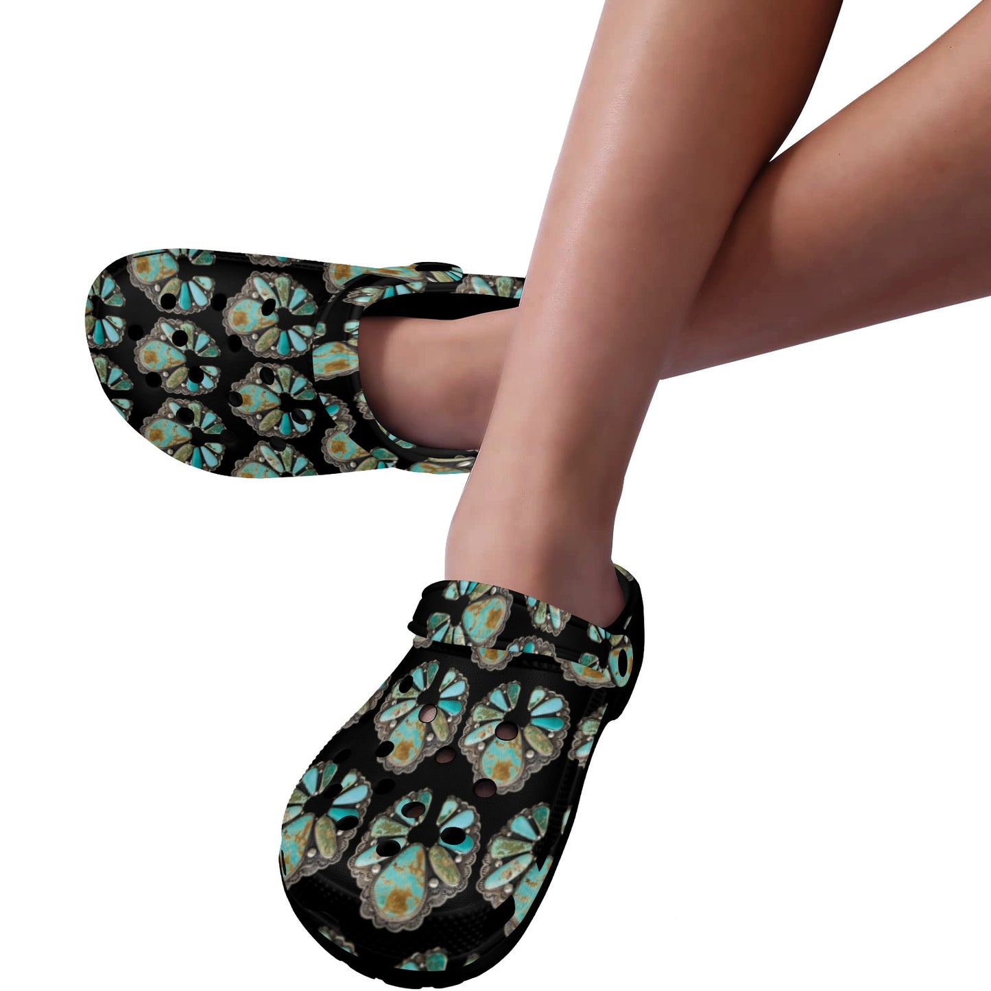 Turquoise Naja Clog Shoes