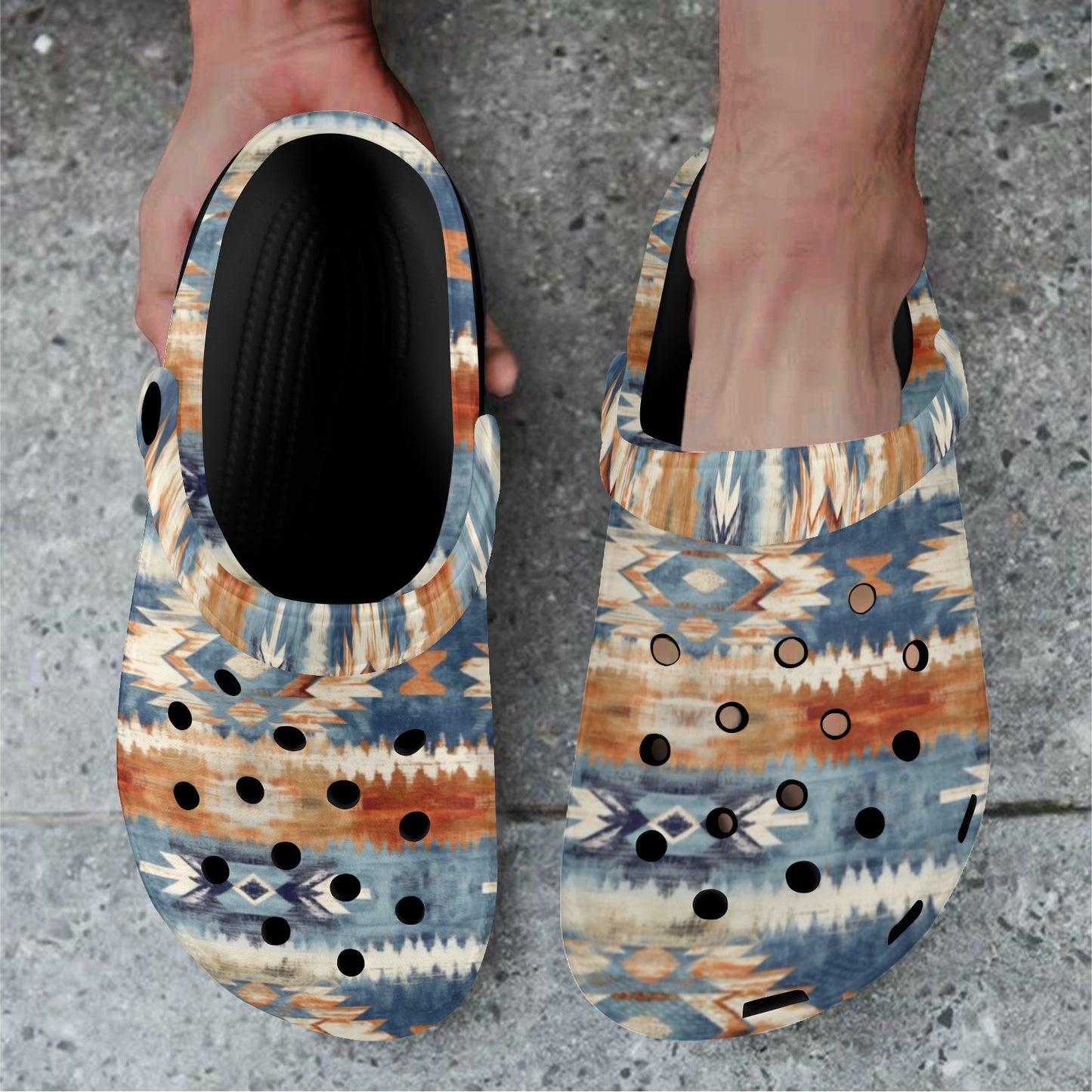 Tan Aztec Clog Shoes