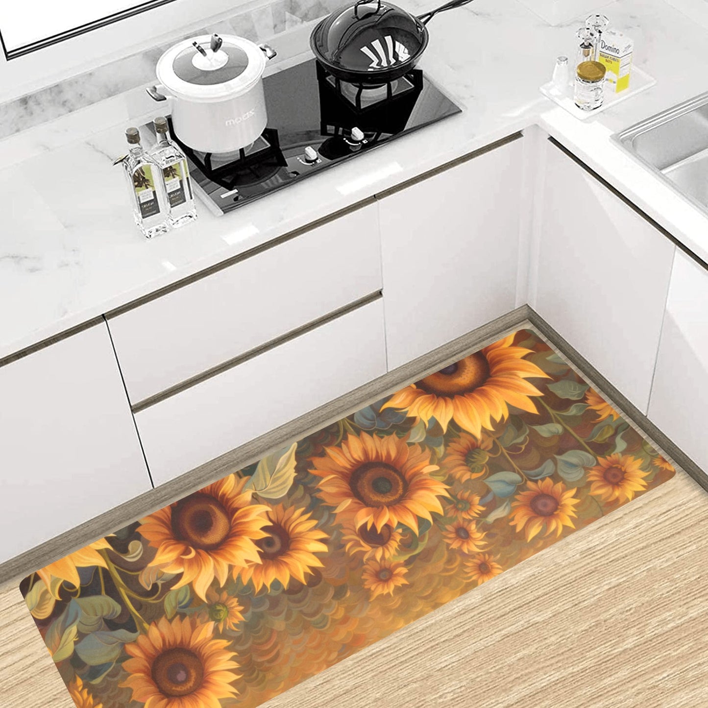 Sunflower Field Long Kitchen Mat 48"x17"