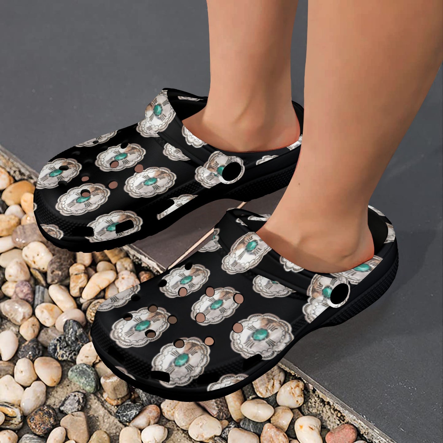 Silver Concho Clog Shoes