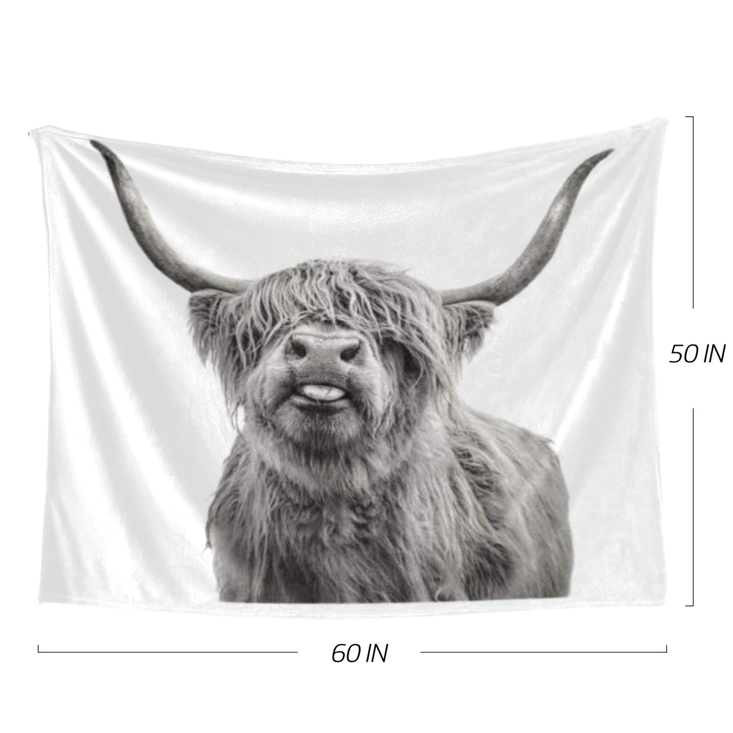 Silly Highland Cow 50" x 60" Throw Blanket