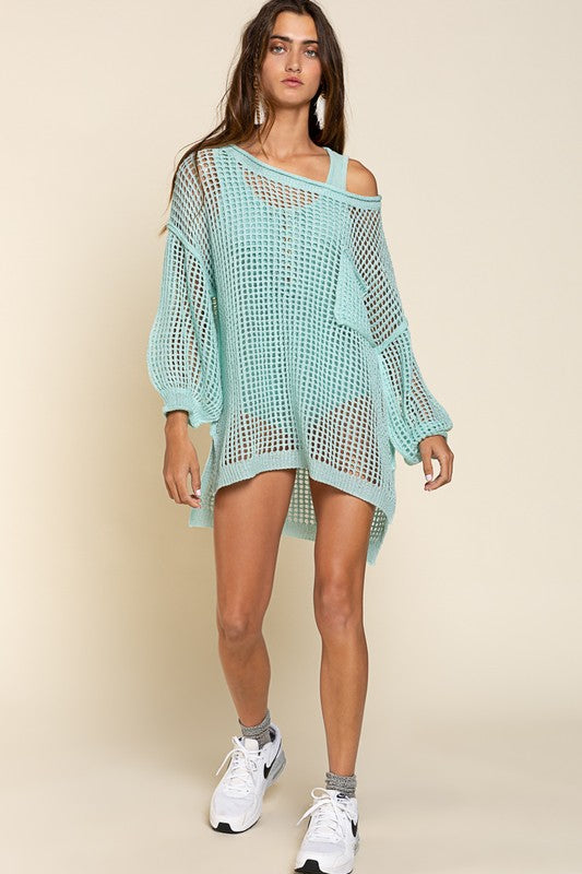 Oversized Fit See-through Pullover Sweater choice of colors