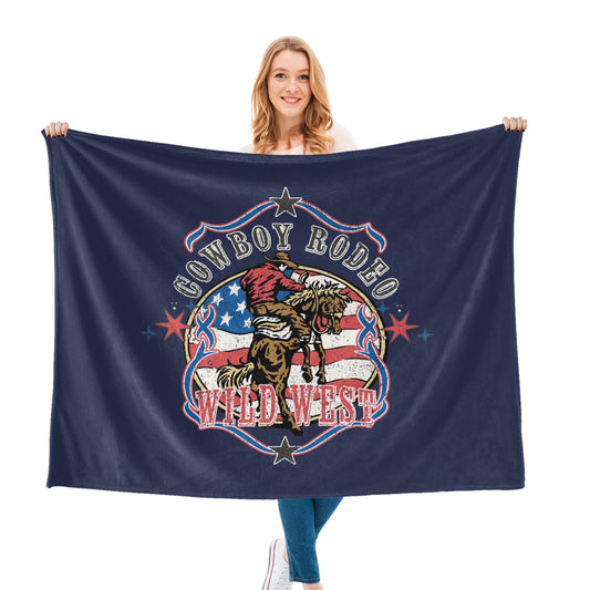 Cowboy Rodeo Patriot 50" x 60" Blanket Throw