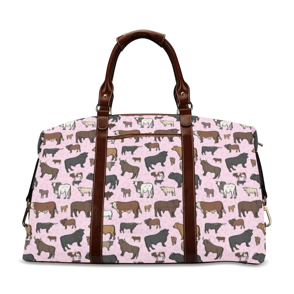 Pink Cattle Large Travel Flight Bag