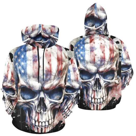 Dont Tread on Me American Patriot Skull Unisex Hoodie