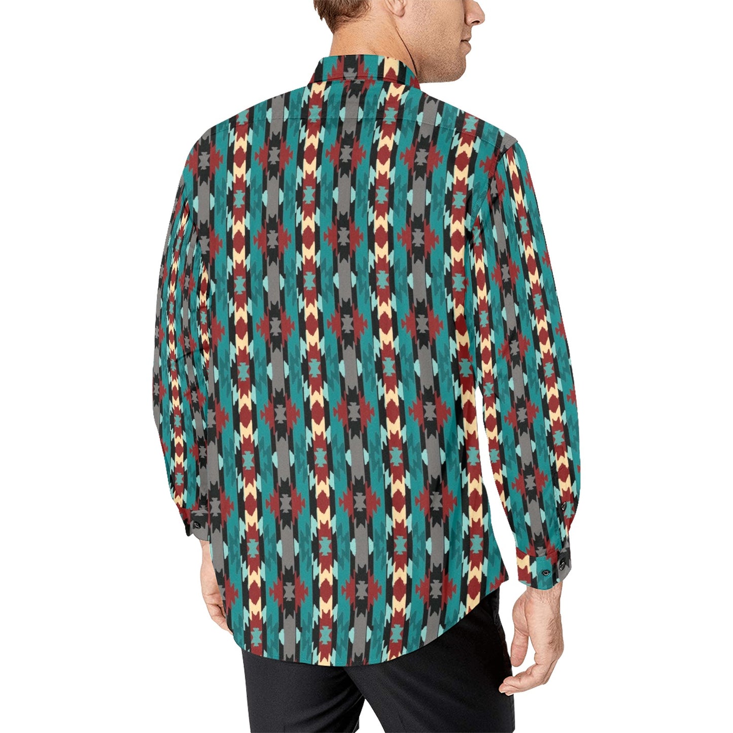 Teal Aztec Unisex Western Button Up Shirt