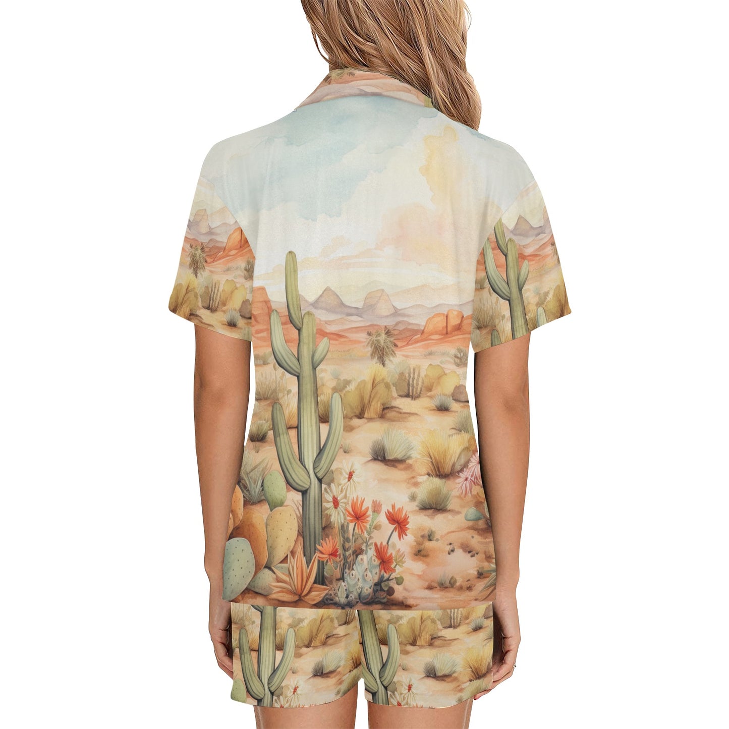Watercolor Desert Women's Western Pajama Set