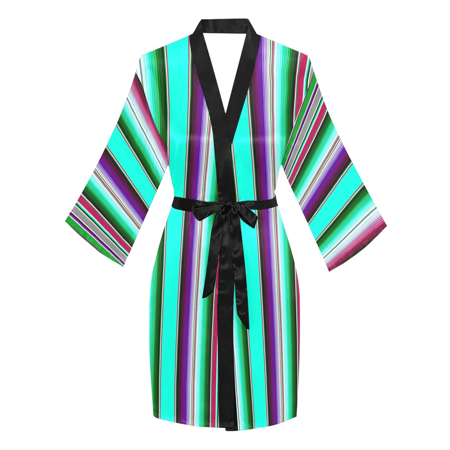 Turquoise Serape Women's Lounge Kimono Robe