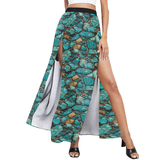 All Turquoise Beach Maxi Skirt