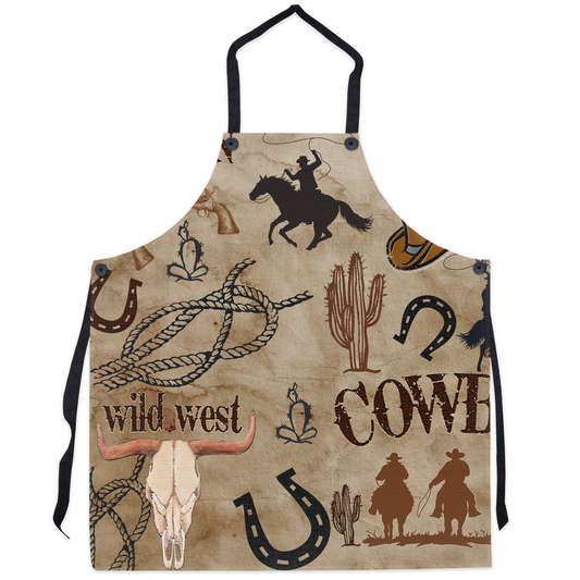 COWBOY Apron - apron, cowboy, gift, gifts, horse, ideas, kitchen, vintage, westernstyle -  - Baha Ranch Western Wear