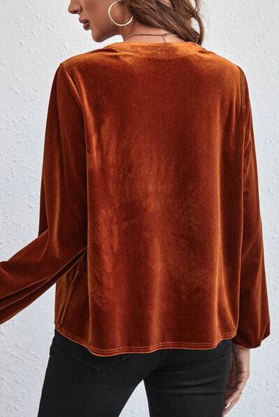 Velvet Ruched Blouse choice of colors