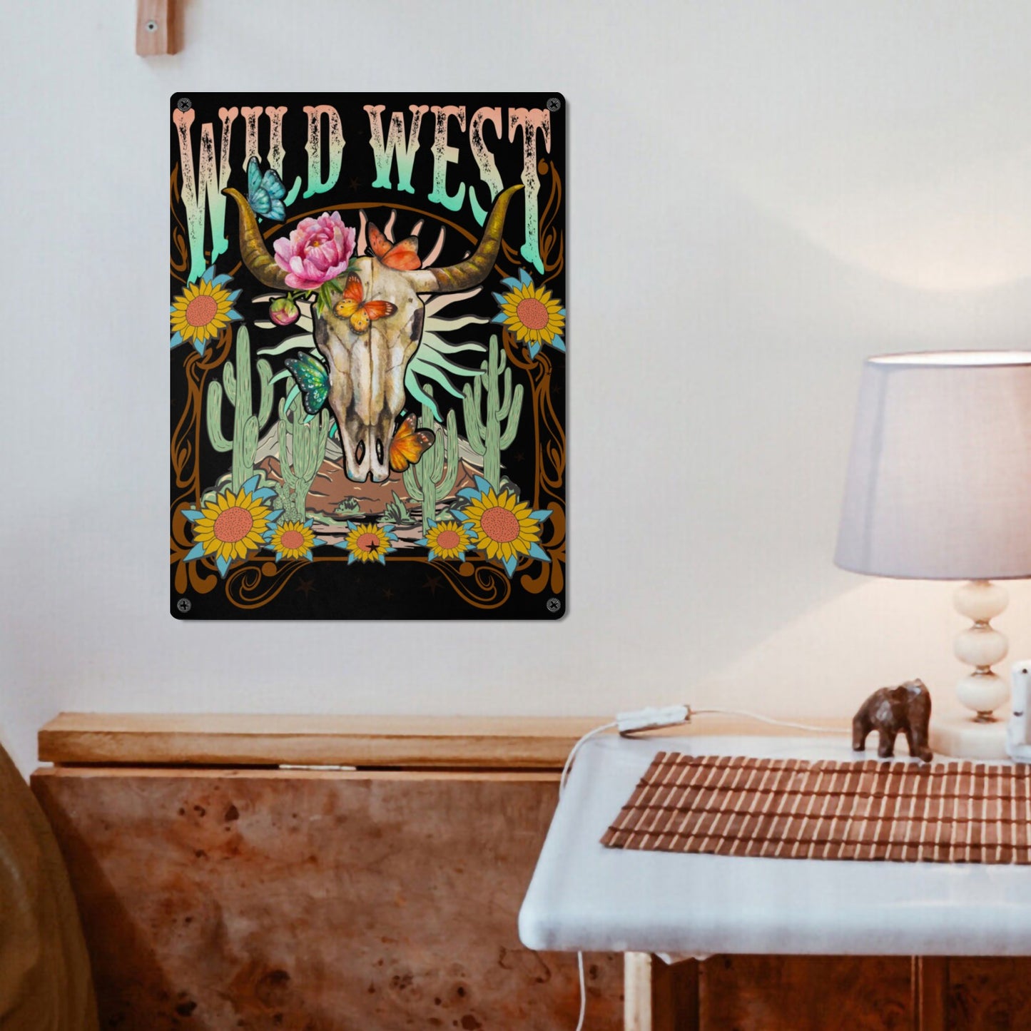 Wild West Metal Art Sign Metal Tin Sign 12"x16"(Made in Queen)