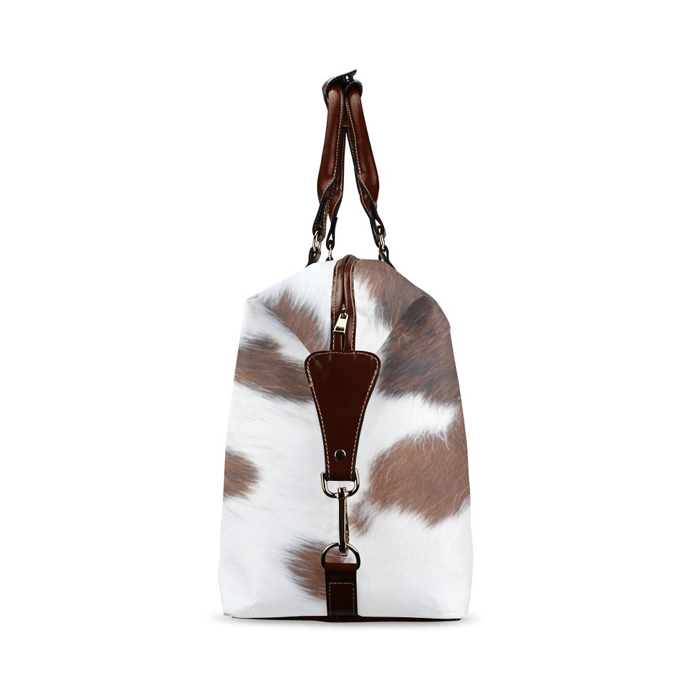 Cowhide Print Western Large Travel Flight Bag