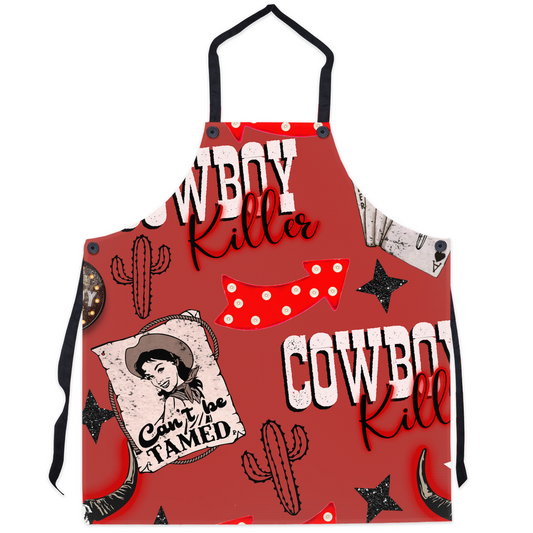 COWBOY KILLER Apron - APRON, CHEF, COWBOY, GIFT, GIFTS, IDEAS, KILLER, KITCHEN, RANCH, WESTERN -  - Baha Ranch Western Wear