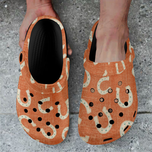 Rust Horseshoe Clog Shoes