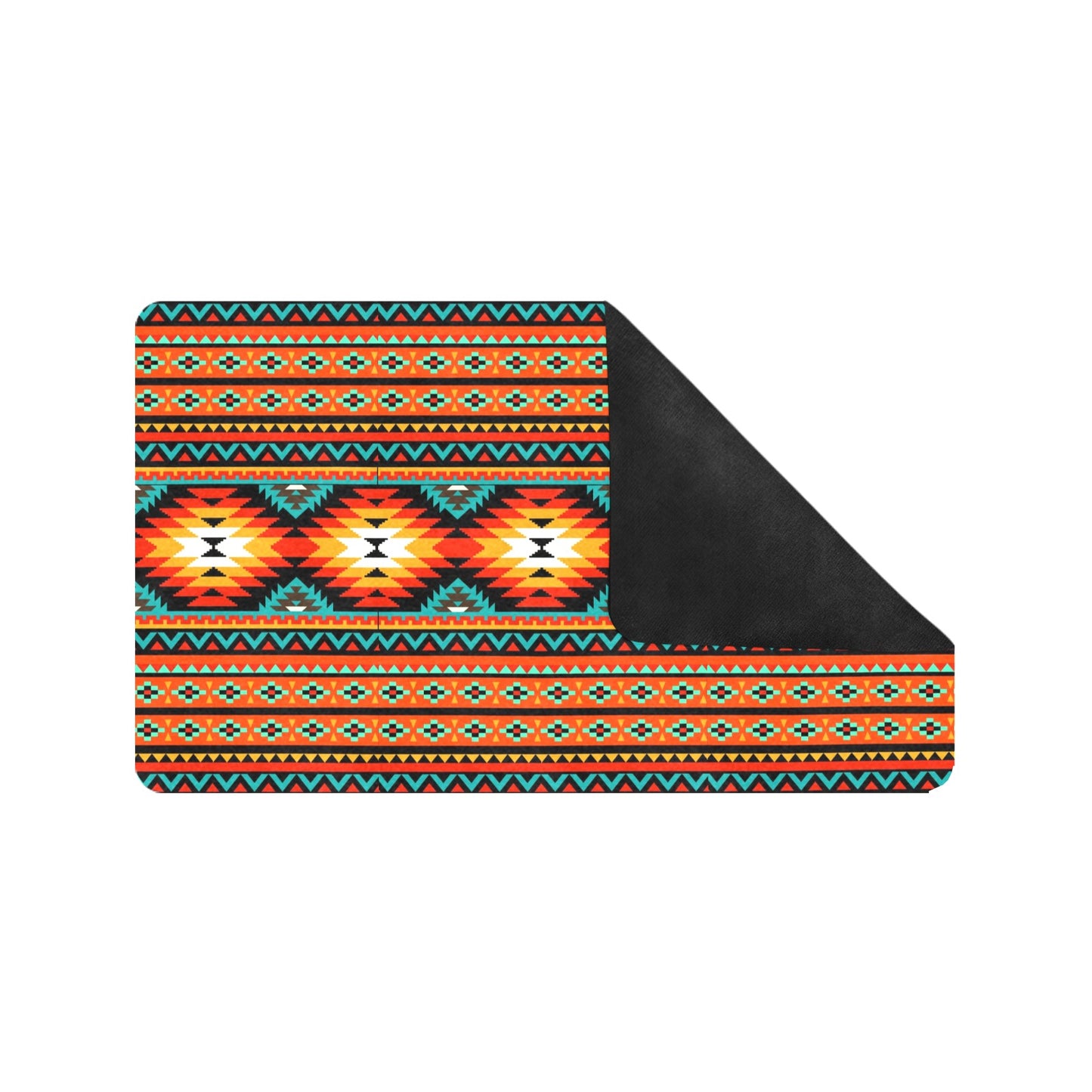 Orange Aztec Floor Mat 30" x 18"