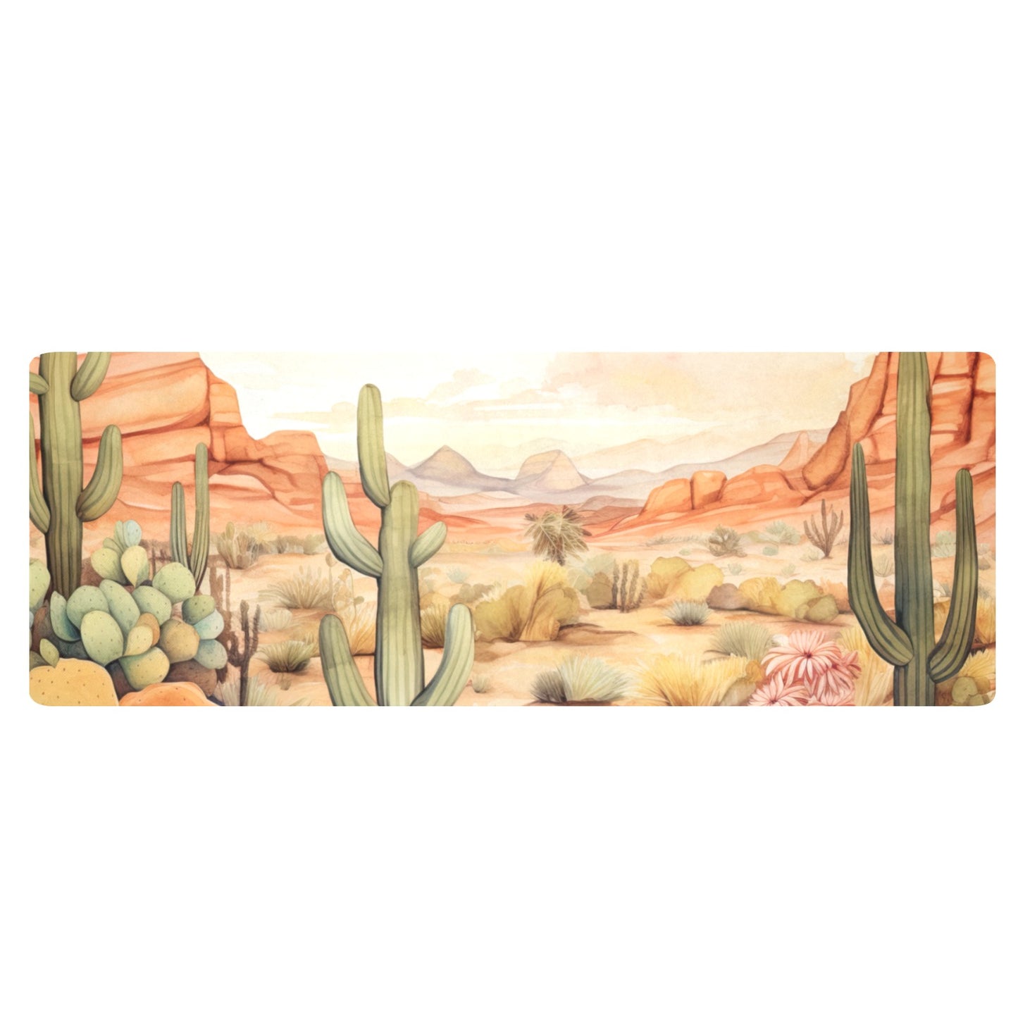 Watercolor Desert Long Kitchen Mat 48"x17"