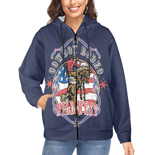 Wild West Patriot Women's Fleece Lined Zip Hoodie