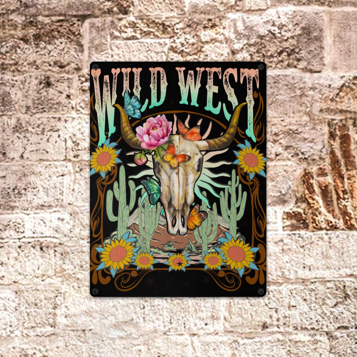 Wild West Metal Art Sign Metal Tin Sign 12"x16"(Made in Queen)