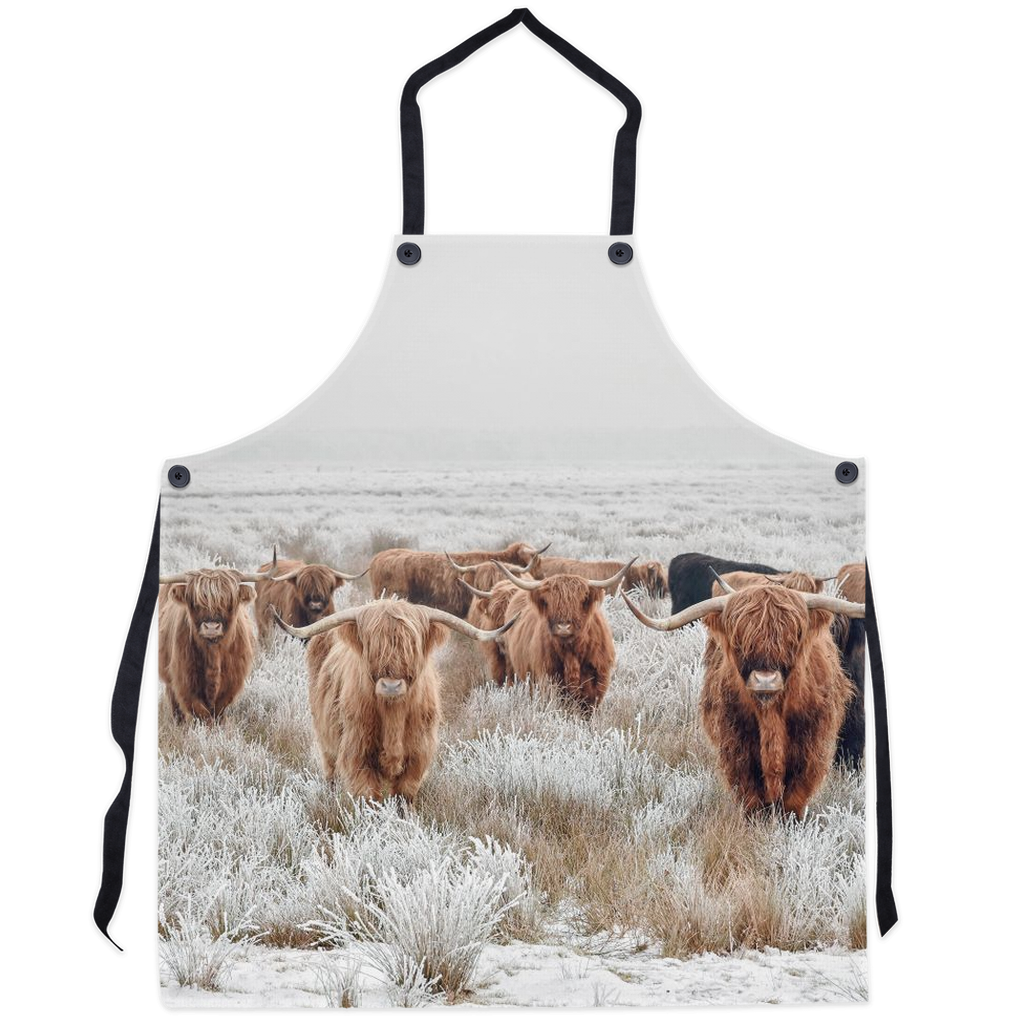 HIGHLAND COW HERD APRON - apron, cow, cow print, cowboy, cowgirl style, cows -  - Baha Ranch Western Wear