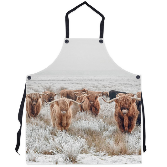 HIGHLAND COW HERD APRON - apron, cow, cow print, cowboy, cowgirl style, cows -  - Baha Ranch Western Wear