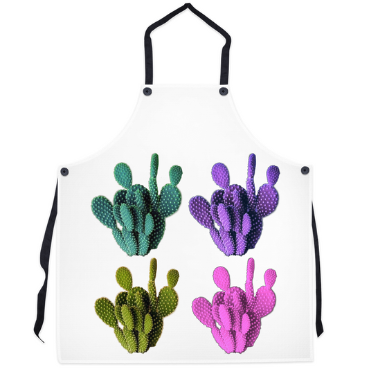 COLOR CACTUS Apron - apron, cactus, cactus design, cactus print, cactus prints, cactus theme, cactusprint, colorful, desert cactus, desert graphic, desert print, desert scene -  - Baha Ranch Western Wear