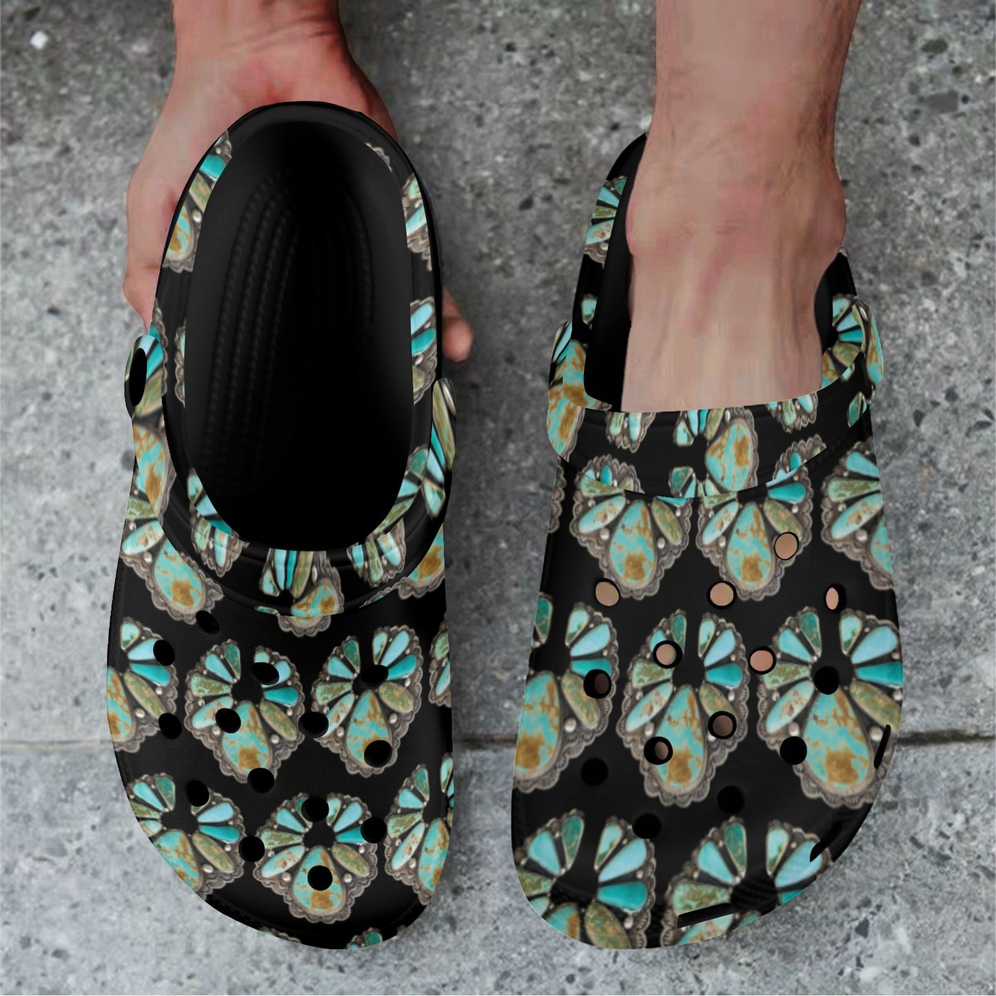 Turquoise Naja Clog Shoes