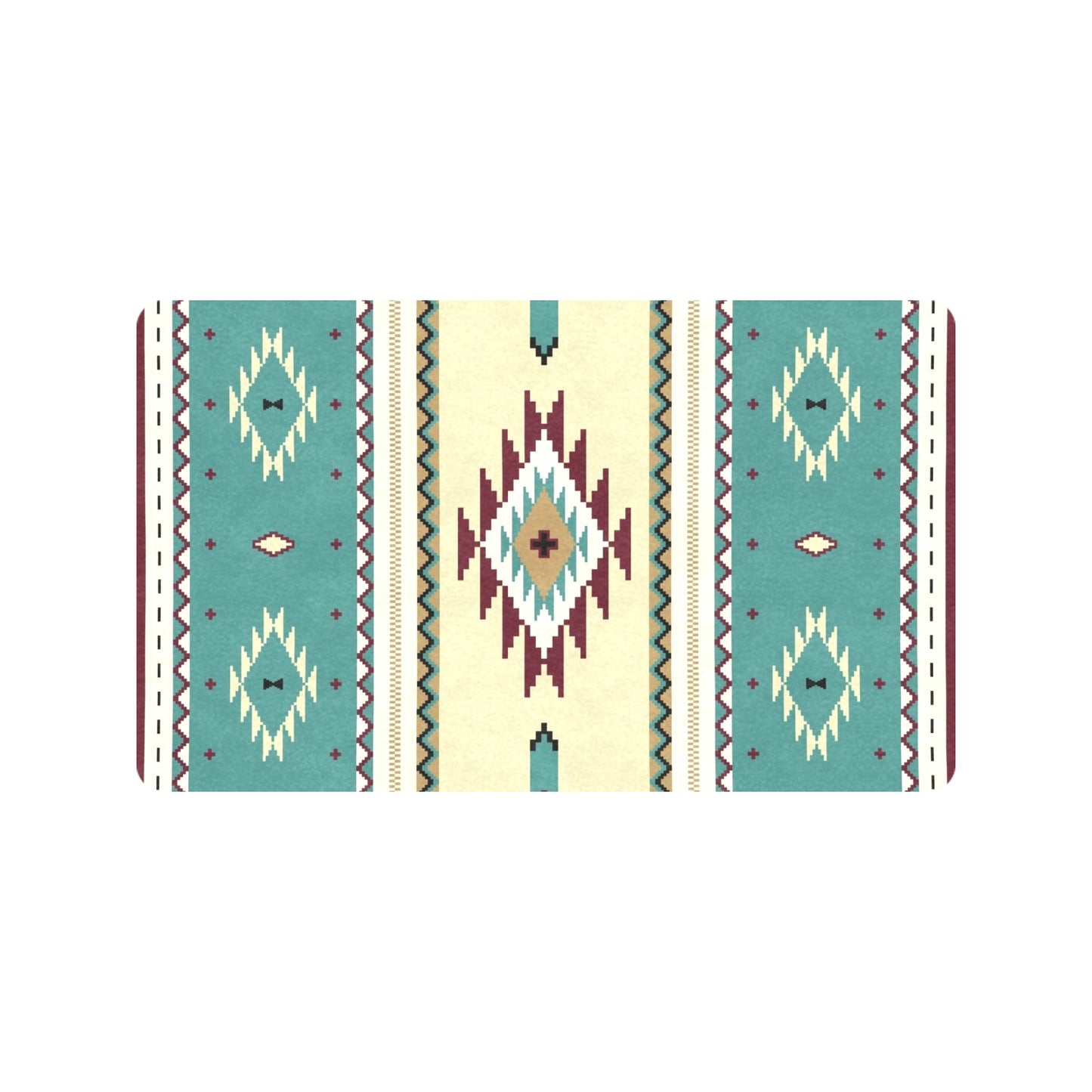Turquoise Aztec Floor Mat 30" x 18"
